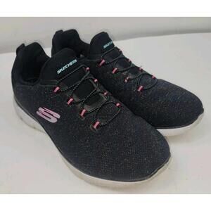 Skechers Womens 9.5 W  Memory Foam Slip On Shoes Black